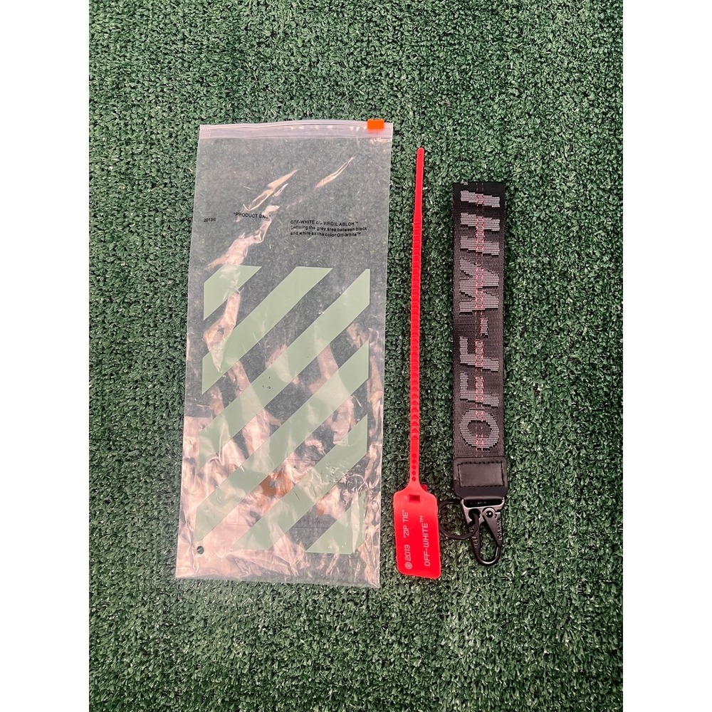 Off- White Industrial Lanyard Wristlet Black Keychain NWT